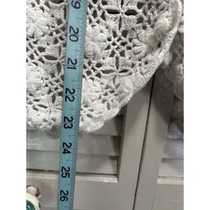 Sostanza Cream Crochet Vest Top Size M/L Button Up Boho Flowers thumbnail 3