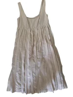 Club Monaco Cream Pleated Sleeveless Midi Dress thumbnail 1