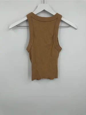 Aerie Tan Cropped Tank Top Size XS Boho Basics Comfy thumbnail 2