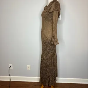 Fortunate One - Brown Here For Love Off Shoulder Mesh Maxi Dress thumbnail 4