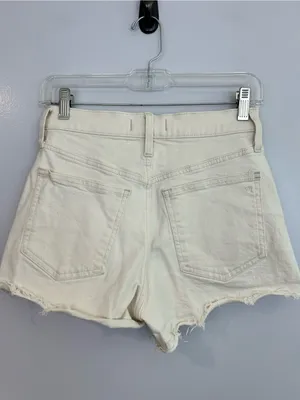 Madewell Ivory Raw Hem The Perfect Denim Jean High Wasited Frayed Shorts Size 25 thumbnail 6