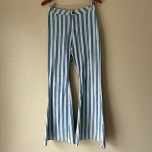 Buddy Love Blue and White Jojo High Waist Stripe Flare Jeans Size 28 thumbnail 5