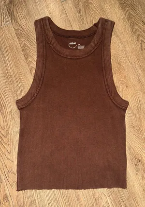 Aerie Brown Ribbed Tank thumbnail 1