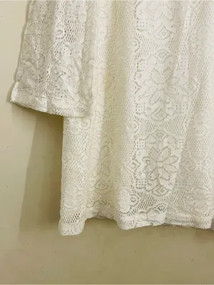 Element Eden White Lace Bell Sleeve Mini Dress NWT Medium Boho Festival thumbnail 8