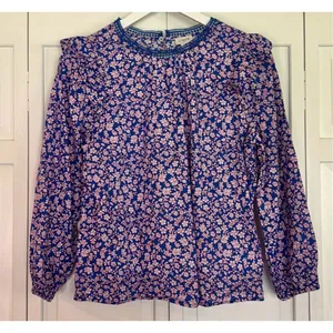J.crew floral ruffle sleeve long sleeve blouse mp thumbnail 4