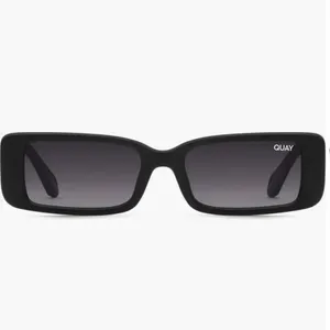 Quay Australia ART SCHOOL 36mm Rectangle Sunglasses Black 53-18-150 NIB w/cloth thumbnail 2