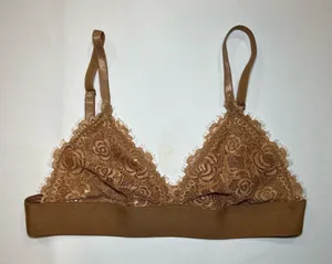 Pepper Everyday Lace Triangle Bralette in Tuscan‎ Tan size small thumbnail 1