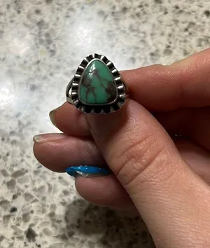 Turquoise Sterling Silver Ring 925 Green thumbnail 1