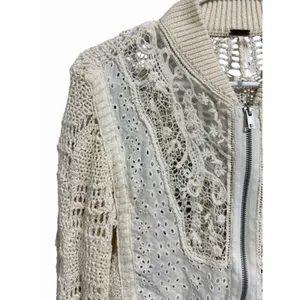 Free People‎ Sun Storm Bomber Jacket Ivory Women's Size Small thumbnail 8