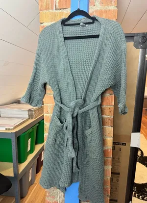 Anthropologie Bathen Waffle Knit Cotton Luxury Robe thumbnail 1