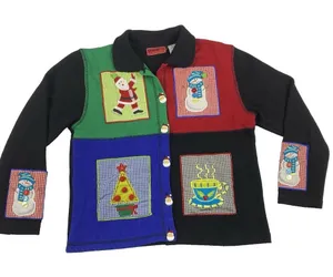 Onque Casuals Women's Christmas Cardigan Sweater Size Small Tree Santa‎ thumbnail 1