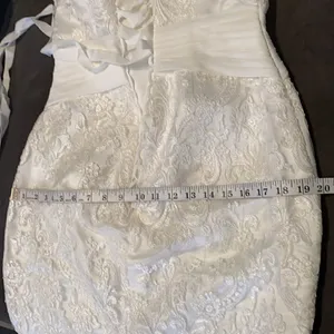 Women’s Ivory Dress & Matching Chiffon Jacket with beautiful detail Size L**READ thumbnail 13
