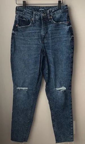 Old Navy High Rise OG Straight Secret Slim Pockets 80s Acid Wash Denim thumbnail 1