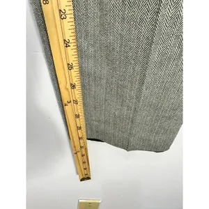 Andrea Viccaro Trousers Women 8 Grey Wool Herringbone High Waist Dress Pants thumbnail 6