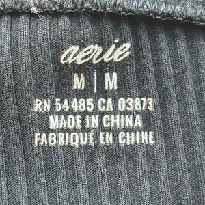 Aerie Black Ribbed Flare Long Stretch Pants thumbnail 3