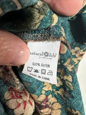 NATURAL LIFE Green Floral V Neck Mini Dress Pockets Boho Forest Brown XS thumbnail 7