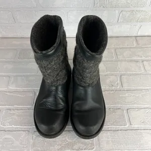 Chacos Waterproof Boots Womens 9.5 Black Gray Quilted Arbora Wool Leather Vibram thumbnail 11