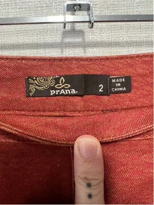 prAna Rust Orange Textured Mini Skirt With Front Patch Pockets thumbnail 4