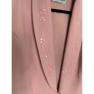 Vintage Pink Sheath Maxi Dress w Blazer Formal Wedding Embellished Sz 16 thumbnail 14