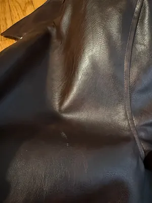 WeWoreWhat Dark Brown faux vegan Leather Bomber Jacket oversized zip moto XS thumbnail 15