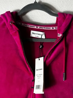 NWT Juicy Couture Free Love Velour Cropped Hoodie Size S thumbnail 3