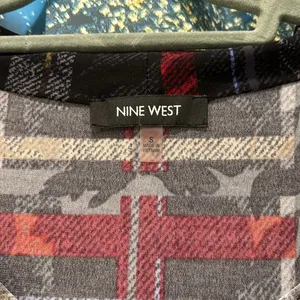 Nine West Women's Cowl Neck Sleeveless Plaid Blouse Top Multicolor Size Small thumbnail 3