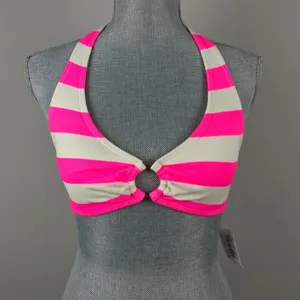 Juicy Couture Pink Striped Halter Bikini Top, $76 SMALL thumbnail 1