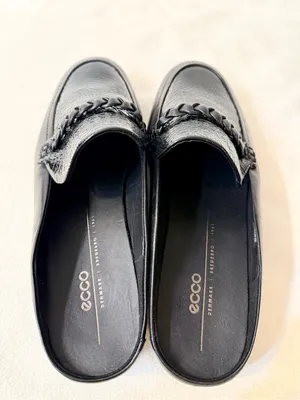 ECCO Sculpted Luxury Braided Mule Black/Black Patent Size 39 thumbnail 9