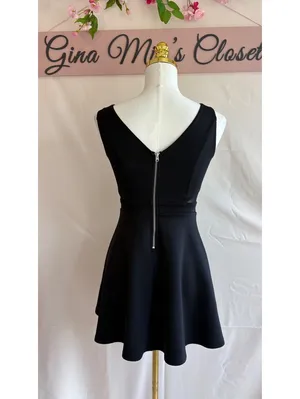 Abercrombie & Fitch Black Sleeveless Fit and Flare Dress with Mesh Side Panels thumbnail 2