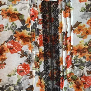 PAPAYA Boho Sleeveless Tank Blouse LARGE Ruffle Hem Lace Orange Floral Feminine thumbnail 3