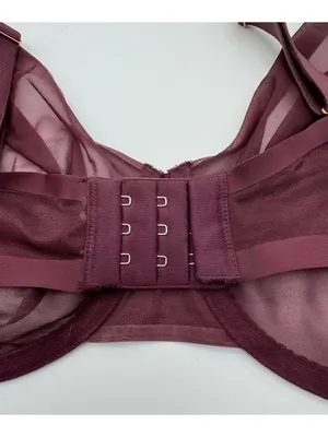 Soma Sheer Shape Full Coverage Bra Burgundy Maroon Sexy Underwire Size 38G thumbnail 5