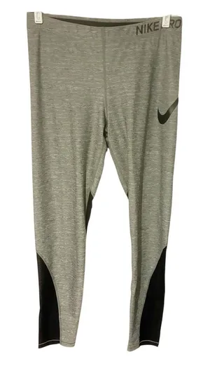 Nike Size XL Pro Tight Fit Training Tights‎ Heathered Grey Leggings thumbnail 1