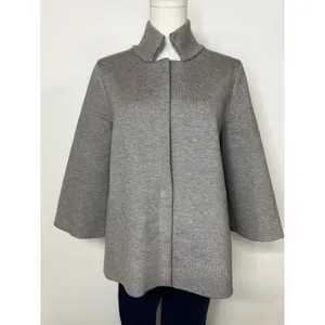 Moth Anthropologie Grey Chartreuse Open Front Knit Jacket Cardigan Medium thumbnail 3