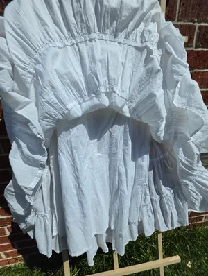 Jones New York signature Tiered maxi skirt Sz 6 white cotton Lined thumbnail 5