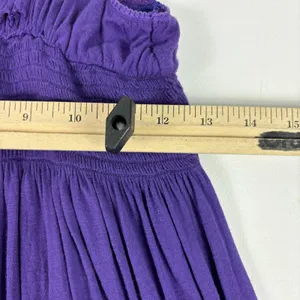 Free People Dress‎ Womens S Purple Halter Smocked Embroidered Short Sundress thumbnail 3