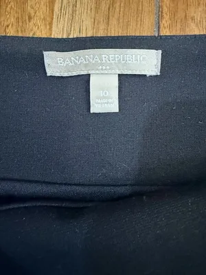 Banana Republic Black Solid A-Line Mini Skirt High Rise Lined Zip Size 10 thumbnail 8