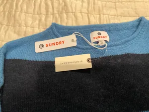 Women’s Anthropologie blue and navy xs sweater thumbnail 3