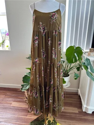 MADEWELL Cami Tier Midi Dress Metallic Classic Corsage Nosegay Floral Sz. 6 thumbnail 6