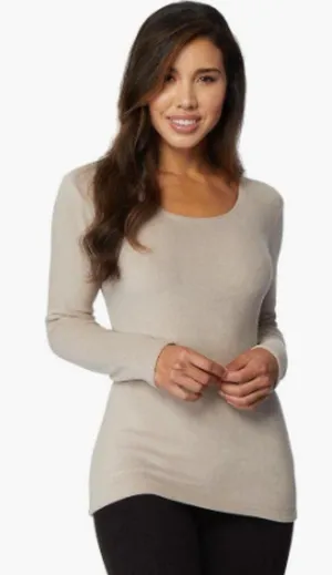 32 Degrees Heat Women’s Size Medium Long Sleeve T-Shirt Heather Sandstone Beige thumbnail 1