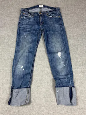 Hudson Crop Muse Jeans Womens 26 Blue Mid Rise Skinny‎ Cuffed Ankle Zip Denim thumbnail 1
