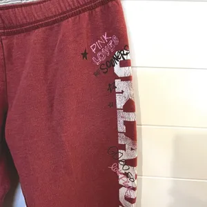 Victoria's Secret Pink Vintage Oklahoma Sweatpants Crimson & Cream Meet Pink Jones Mitchell Tag thumbnail 3