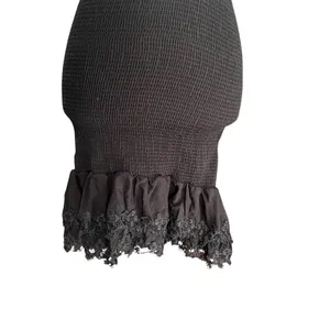 NWT Peixoto Belle Black Smocked Lace Mini Dress Anthropologie M thumbnail 4