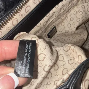 Y2K GUESS Black Monogram‎ Old Money Classic Designer Chic Satchel Purse Bag thumbnail 8
