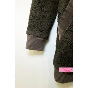 Athleta Tugga Coat Aspen Olive Long Edgy Sherpa Shearling Fuzzy Teddy Jacket XS thumbnail 5