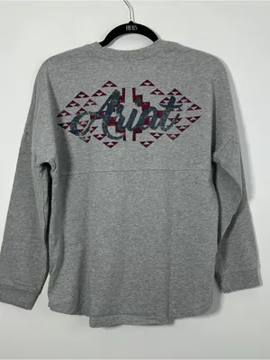 Ariat REAL Women’s Medium Oversized Fit Gray Long Sleeve Graphic Shirt thumbnail 5