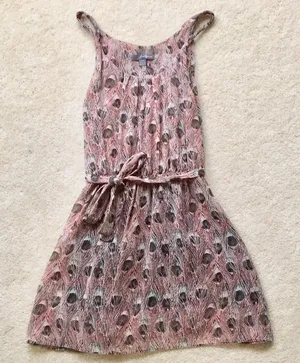 3 for $15!! 🌟NEW cute Pink feather peacock print dress thumbnail 1