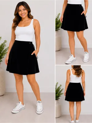 GAP Black Skater Wrap Skirt thumbnail 2