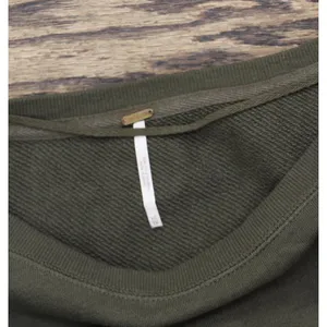 Free People Fringe Pullover Cropped Sweater Cotton Dolman Sleeve Green XS thumbnail 3