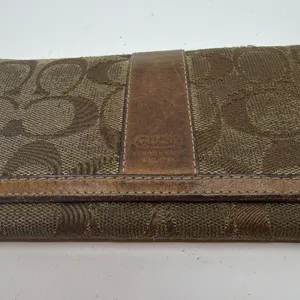 Coach Signature C Canvas Brown Flap Wallet thumbnail 2