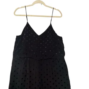 Anthropologie The Essential Jumpsuit Black Polka Dot Wide Leg V-Neck Size 14 thumbnail 3